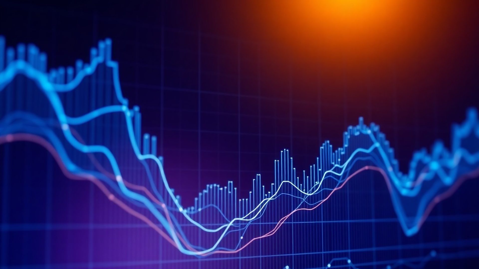 Vizualizare abstractă indigo a datelor financiare